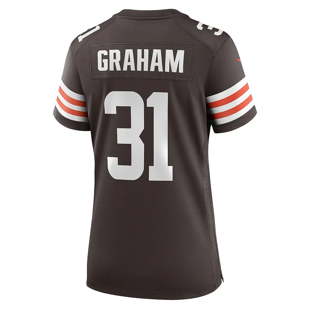 Zennovawear Women's Cleveland Browns Thomas Graham Jr. Brown Team Game Jersey