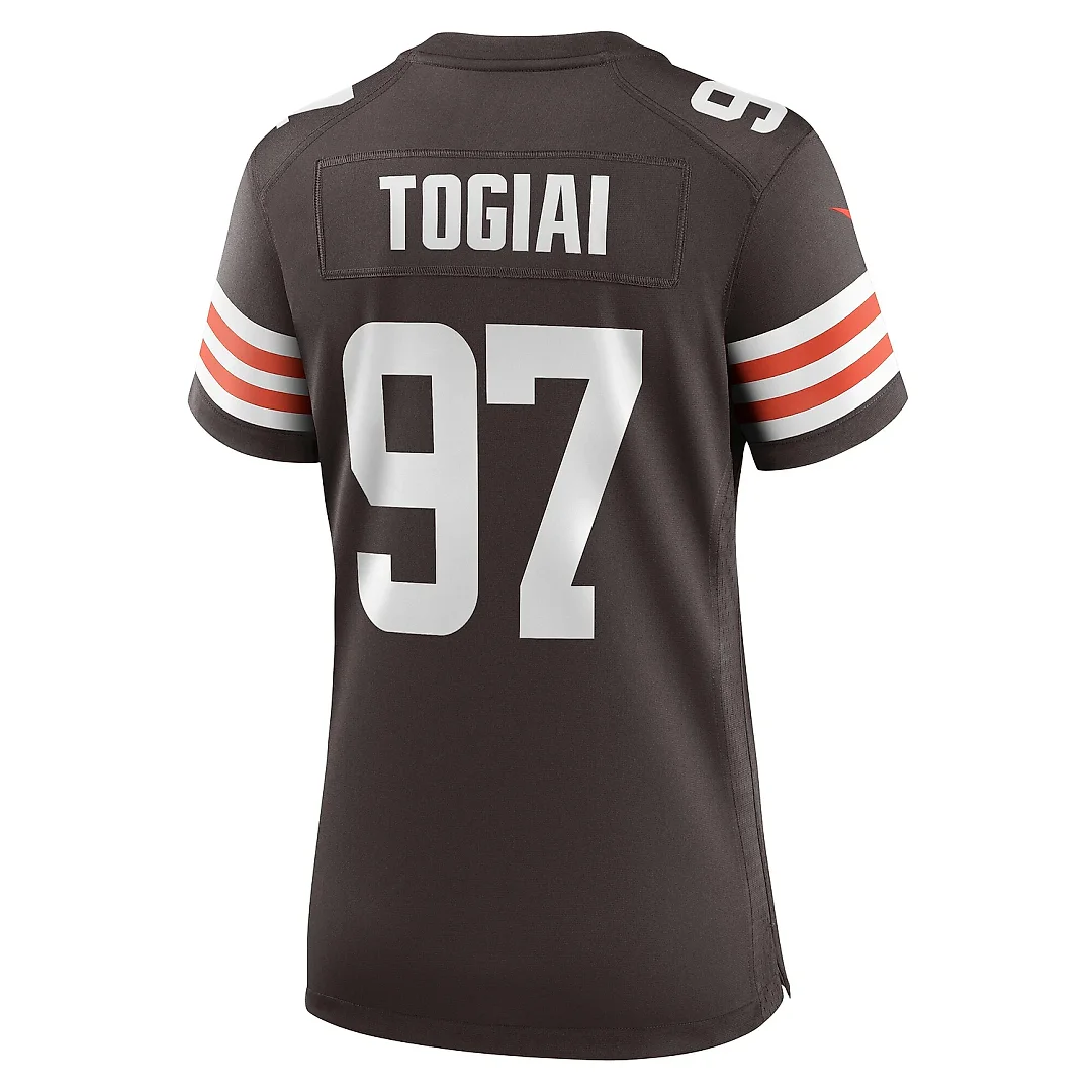 Zennovawear Women's Cleveland Browns Tommy Togiai Brown Game Jersey