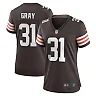 Zennovawear Women's Cleveland Browns Vincent Gray Brown Team Game Jersey