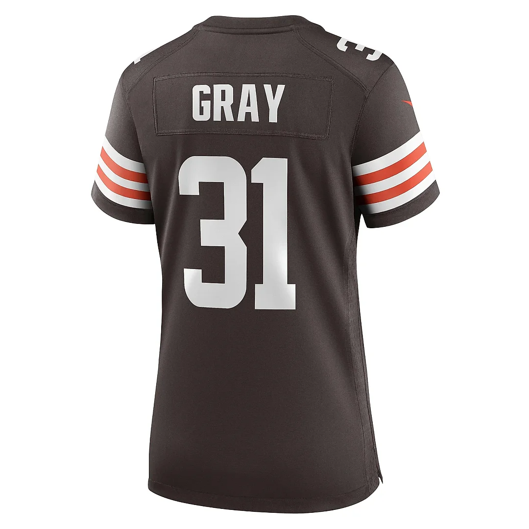 Zennovawear Women's Cleveland Browns Vincent Gray Brown Team Game Jersey