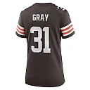 Zennovawear Women's Cleveland Browns Vincent Gray Brown Team Game Jersey
