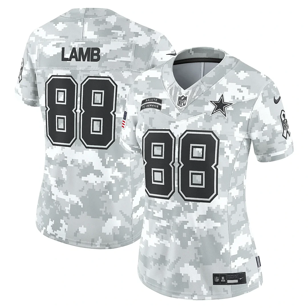 Zennovawear Women's Dallas Cowboys CeeDee Lamb Arctic Camo 2024 Salute to Service Limited Jersey