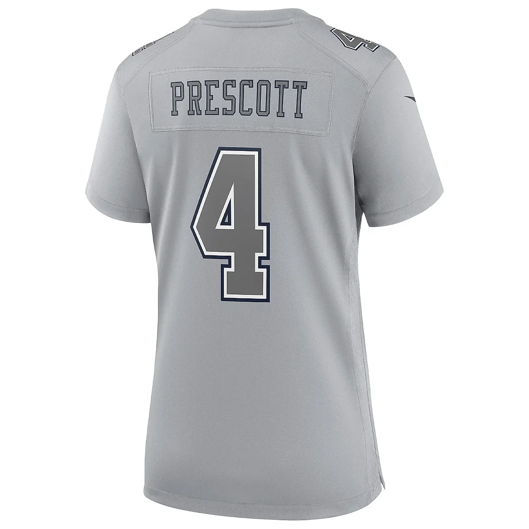 Zennovawear Women's Dallas Cowboys Dak Prescott Gray Atmosphere Fashion Game Jersey