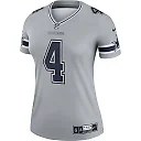 Zennovawear Women's Dallas Cowboys Dak Prescott Gray Inverted Legend Player Performance Top