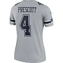 Zennovawear Women's Dallas Cowboys Dak Prescott Gray Inverted Legend Player Performance Top