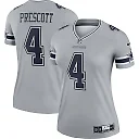 Zennovawear Women's Dallas Cowboys Dak Prescott Gray Inverted Legend Player Performance Top