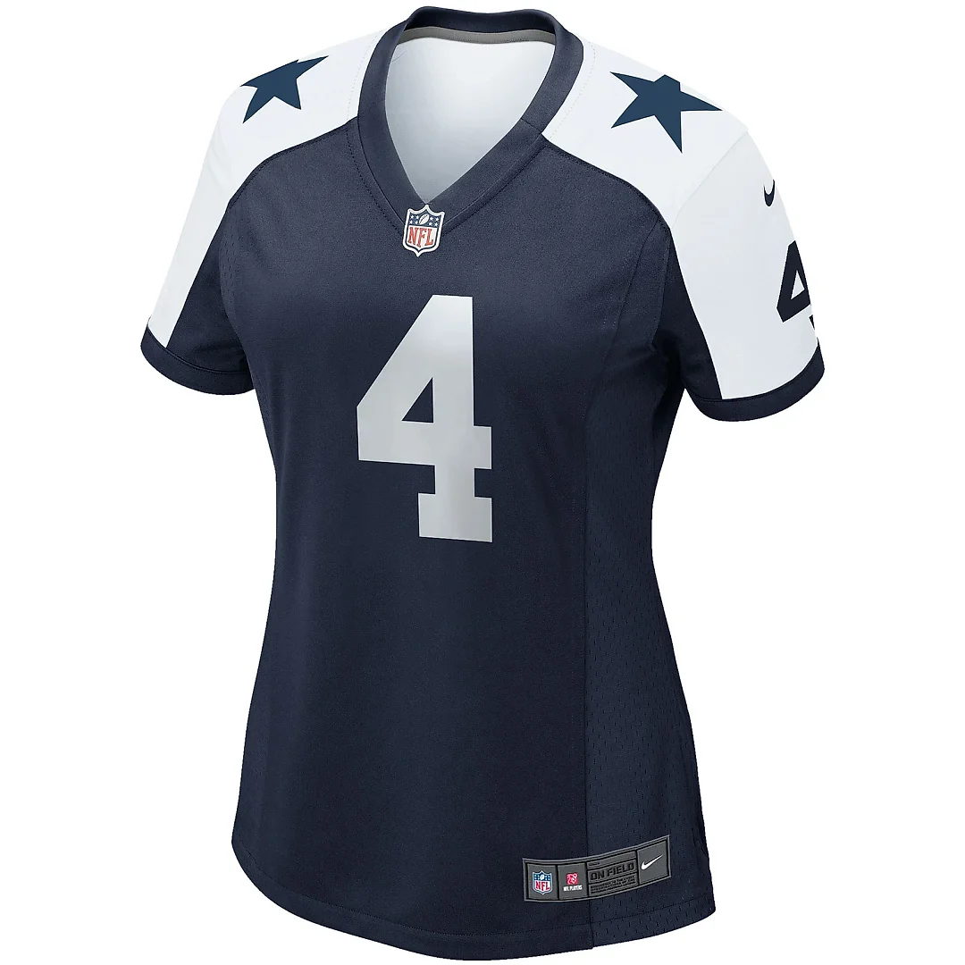 Zennovawear Women's Dallas Cowboys Dak Prescott Navy Alternate Game Team Jersey