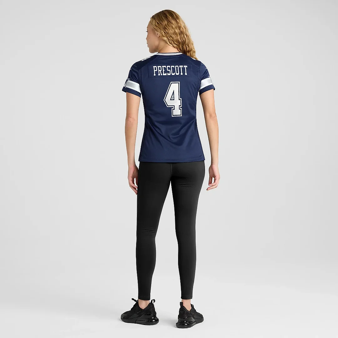 Zennovawear Women's Dallas Cowboys Dak Prescott Navy Game Team Jersey