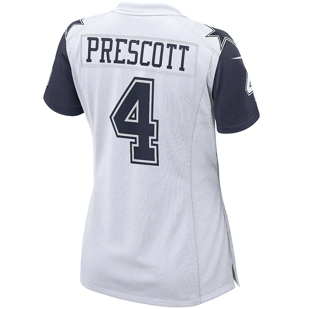 Zennovawear Women's Dallas Cowboys Dak Prescott White Alternate Game Jersey