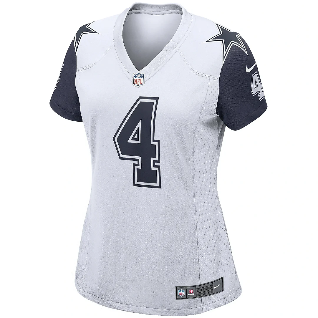 Zennovawear Women's Dallas Cowboys Dak Prescott White Alternate Game Jersey