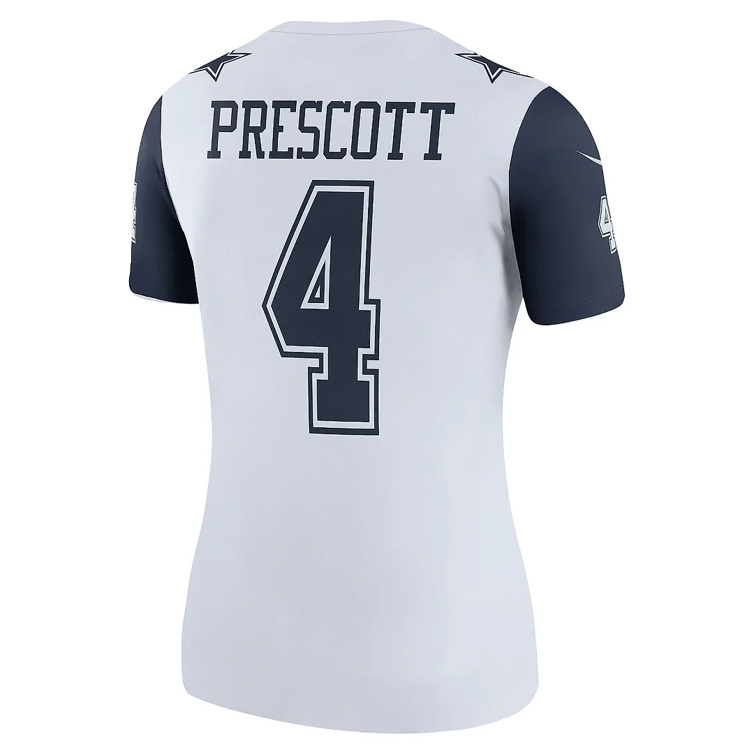 Zennovawear Women's Dallas Cowboys Dak Prescott White Legend Player Performance Top