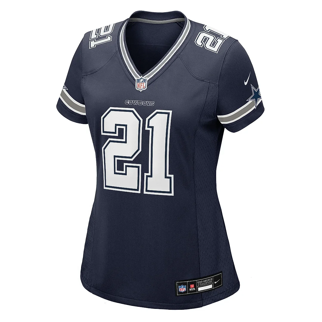 Zennovawear Women's Dallas Cowboys Deion Sanders Navy Team Retired Player Game Jersey