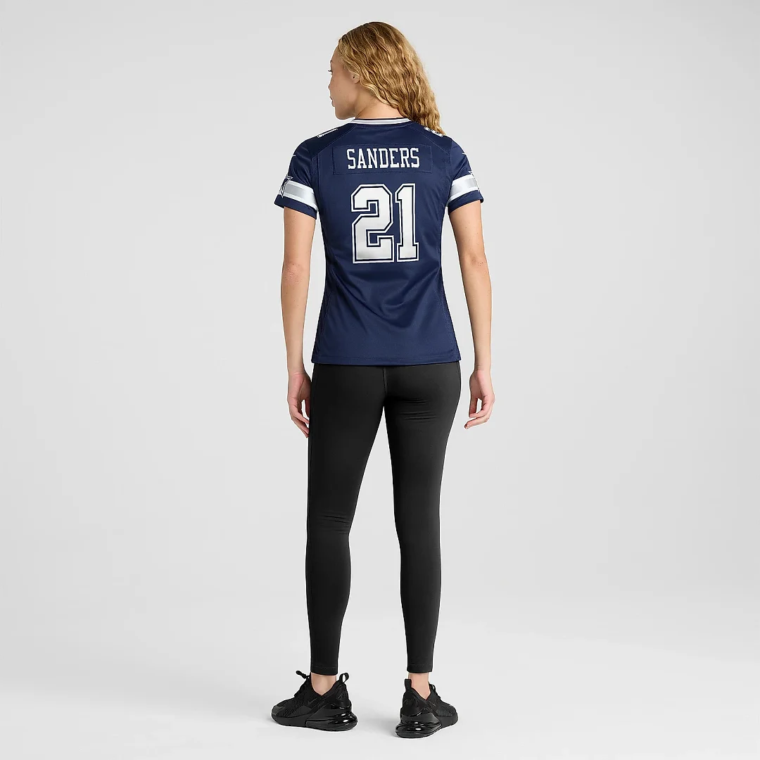 Zennovawear Women's Dallas Cowboys Deion Sanders Navy Team Retired Player Game Jersey