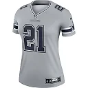 Zennovawear Women's Dallas Cowboys Ezekiel Elliott Gray Inverted Legend Player Performance Top