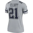 Zennovawear Women's Dallas Cowboys Ezekiel Elliott Gray Inverted Legend Player Performance Top