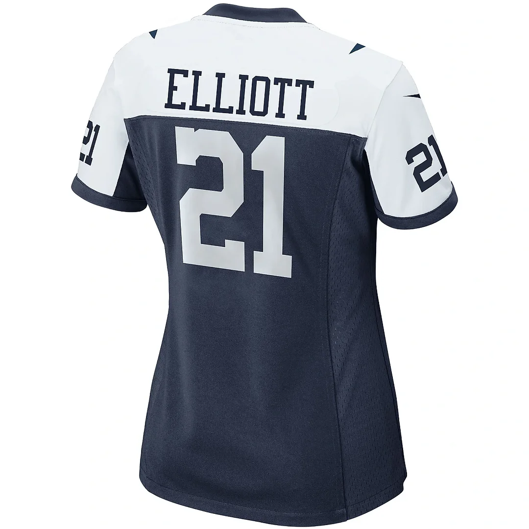 Zennovawear Women's Dallas Cowboys Ezekiel Elliott Navy Alternate Game Team Jersey