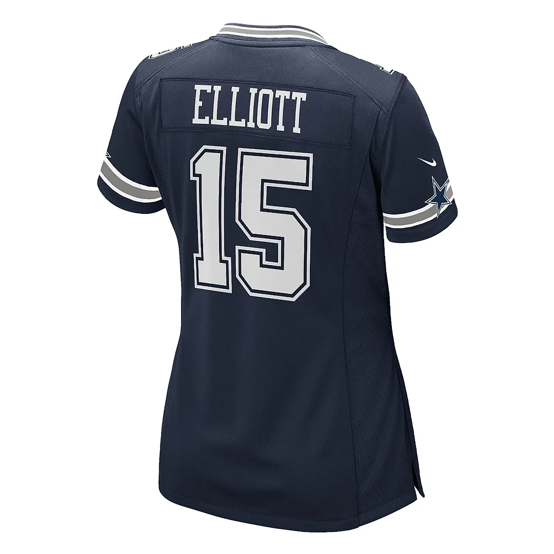 Zennovawear Women's Dallas Cowboys Ezekiel Elliott Navy Game Jersey