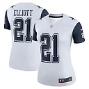 Zennovawear Women's Dallas Cowboys Ezekiel Elliott White Color Rush Legend Player Player Performance Top