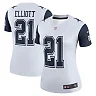 Zennovawear Women's Dallas Cowboys Ezekiel Elliott White Color Rush Legend Player Player Performance Top