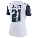 Zennovawear Women's Dallas Cowboys Ezekiel Elliott White Color Rush Legend Player Player Performance Top