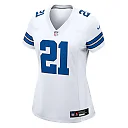 Zennovawear Women's Dallas Cowboys Ezekiel Elliott White Team Game Jersey