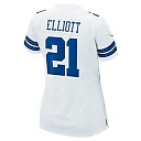 Zennovawear Women's Dallas Cowboys Ezekiel Elliott White Team Game Jersey