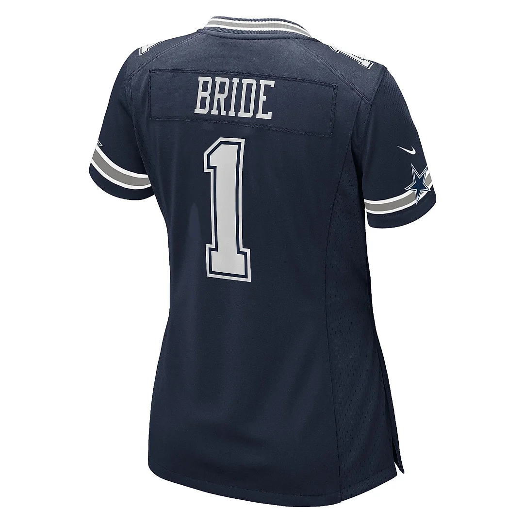 Zennovawear Women's Dallas Cowboys Number 1 Bride Navy Game Jersey