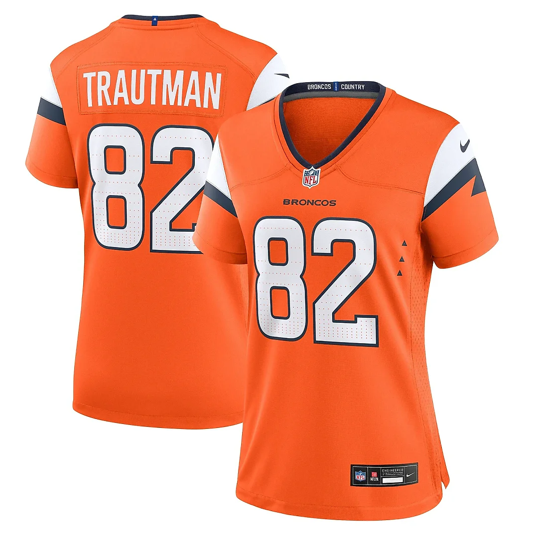Zennovawear Women's Denver Broncos Adam Trautman Orange Team Game Jersey