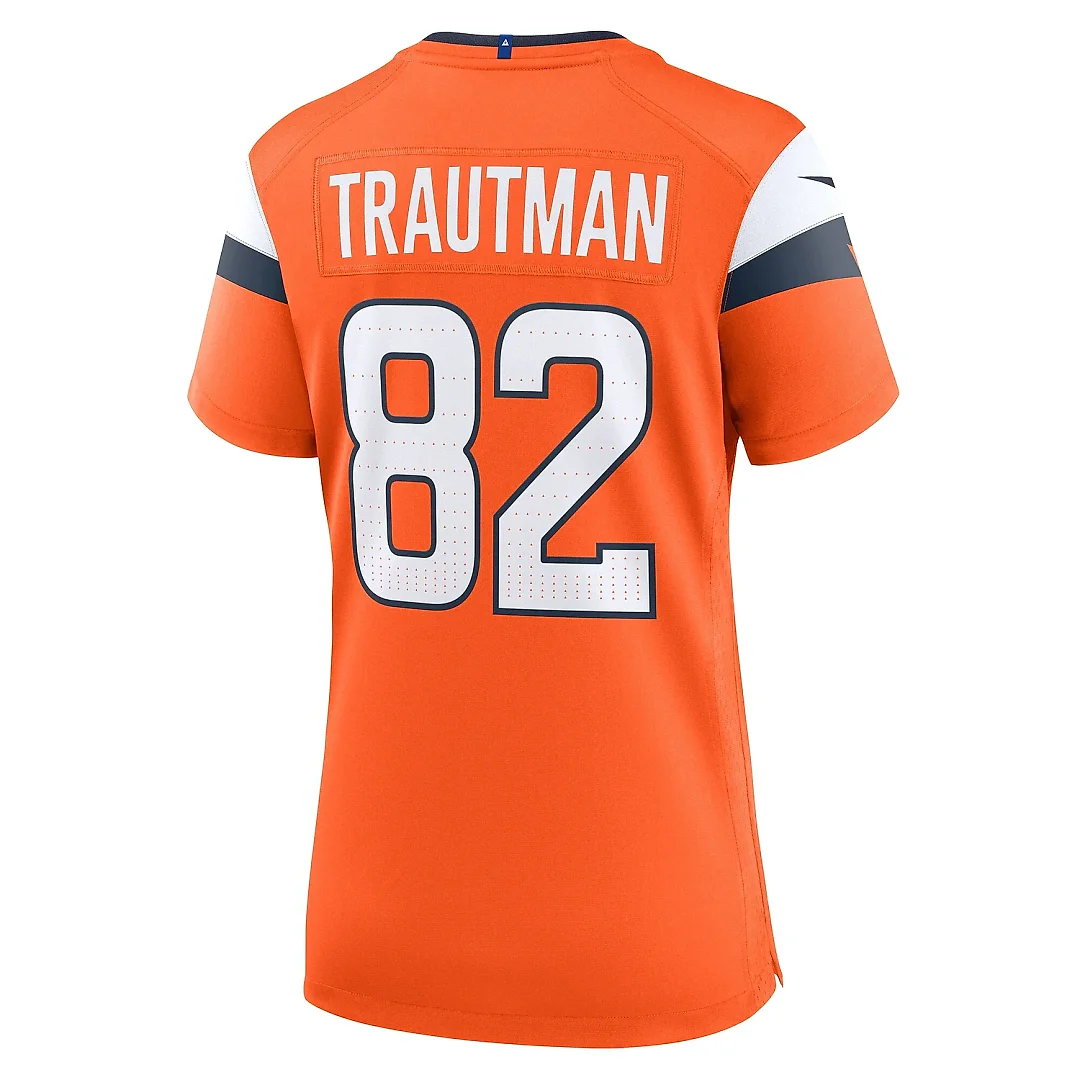 Zennovawear Women's Denver Broncos Adam Trautman Orange Team Game Jersey