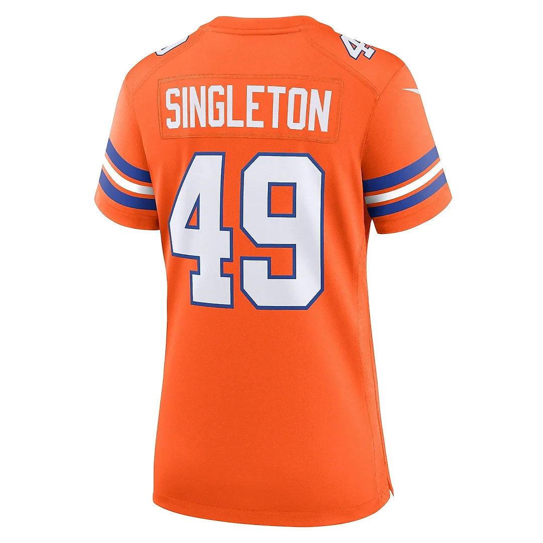 Zennovawear Women's Denver Broncos Alex Singleton Orange Alternate Game Jersey