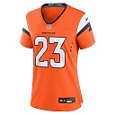 Zennovawear Women's Denver Broncos Audric Estime Orange Team Game Jersey