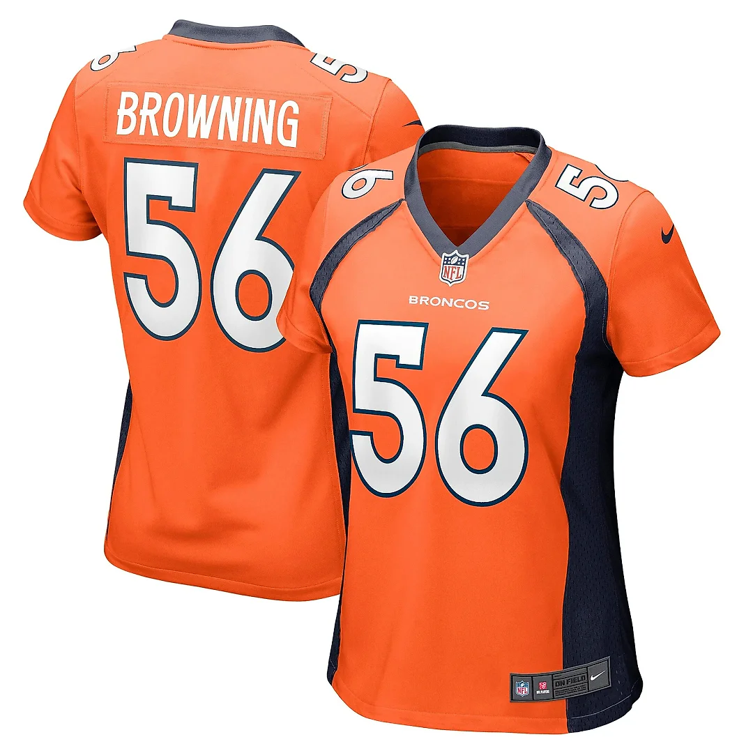 Zennovawear Women's Denver Broncos Baron Browning Orange Game Jersey