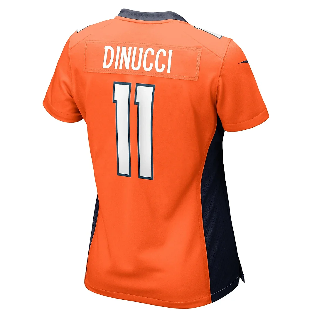 Zennovawear Women's Denver Broncos Ben DiNucci Orange Team Game Jersey