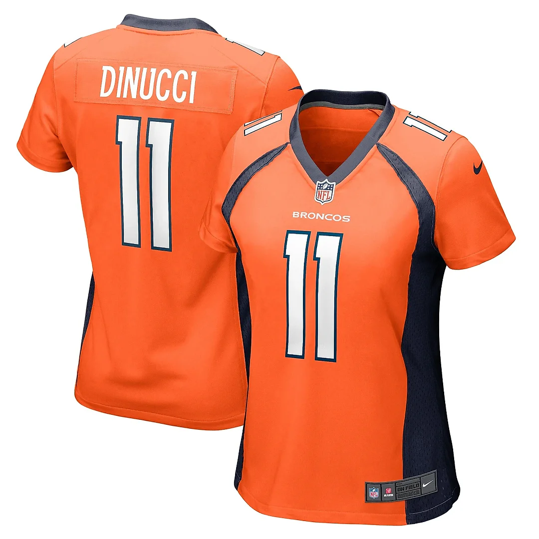 Zennovawear Women's Denver Broncos Ben DiNucci Orange Team Game Jersey