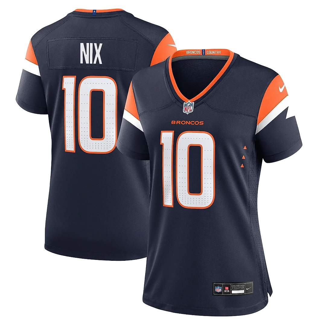 Zennovawear Women's Denver Broncos Bo Nix Navy Alternate Game Jersey