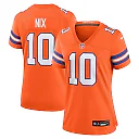 Zennovawear Women's Denver Broncos Bo Nix Orange Mile High Collection 1977 Throwback Player Game Jersey