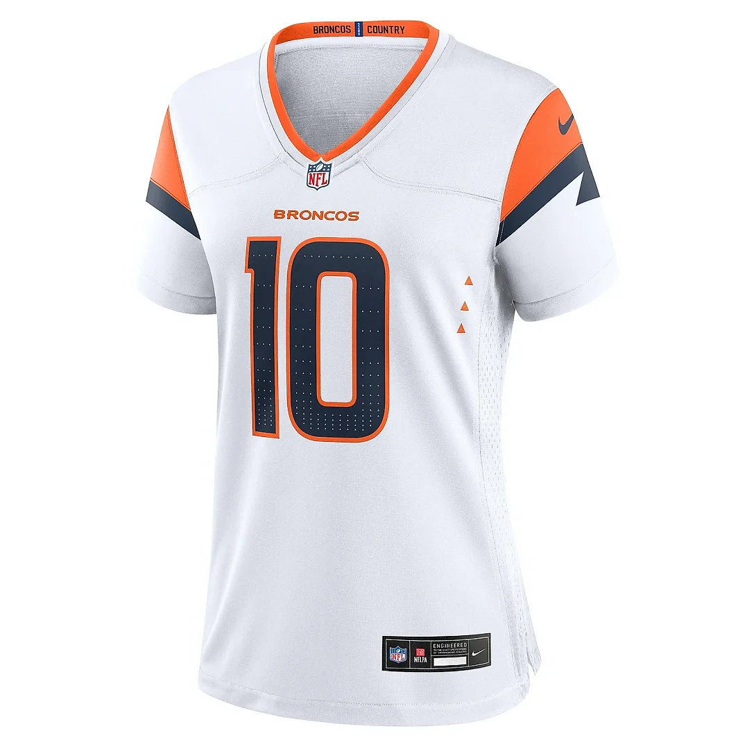 Zennovawear Women's Denver Broncos Bo Nix White Game Jersey
