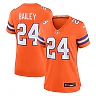 Zennovawear Women's Denver Broncos Champ Bailey Orange Mile High Collection 1977 Throwback Retired Player Game Jersey