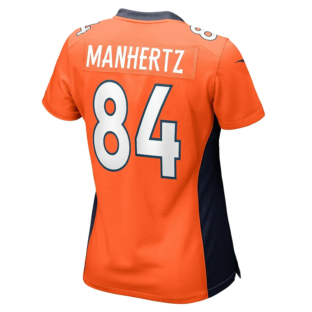 Zennovawear Women's Denver Broncos Chris Manhertz Orange Game Player Jersey