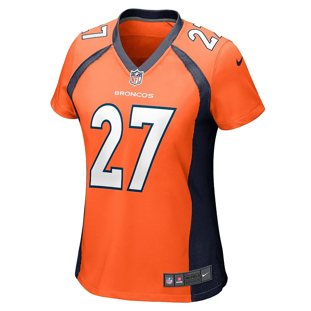 Zennovawear Women's Denver Broncos Damarri Mathis Orange Game Player Jersey