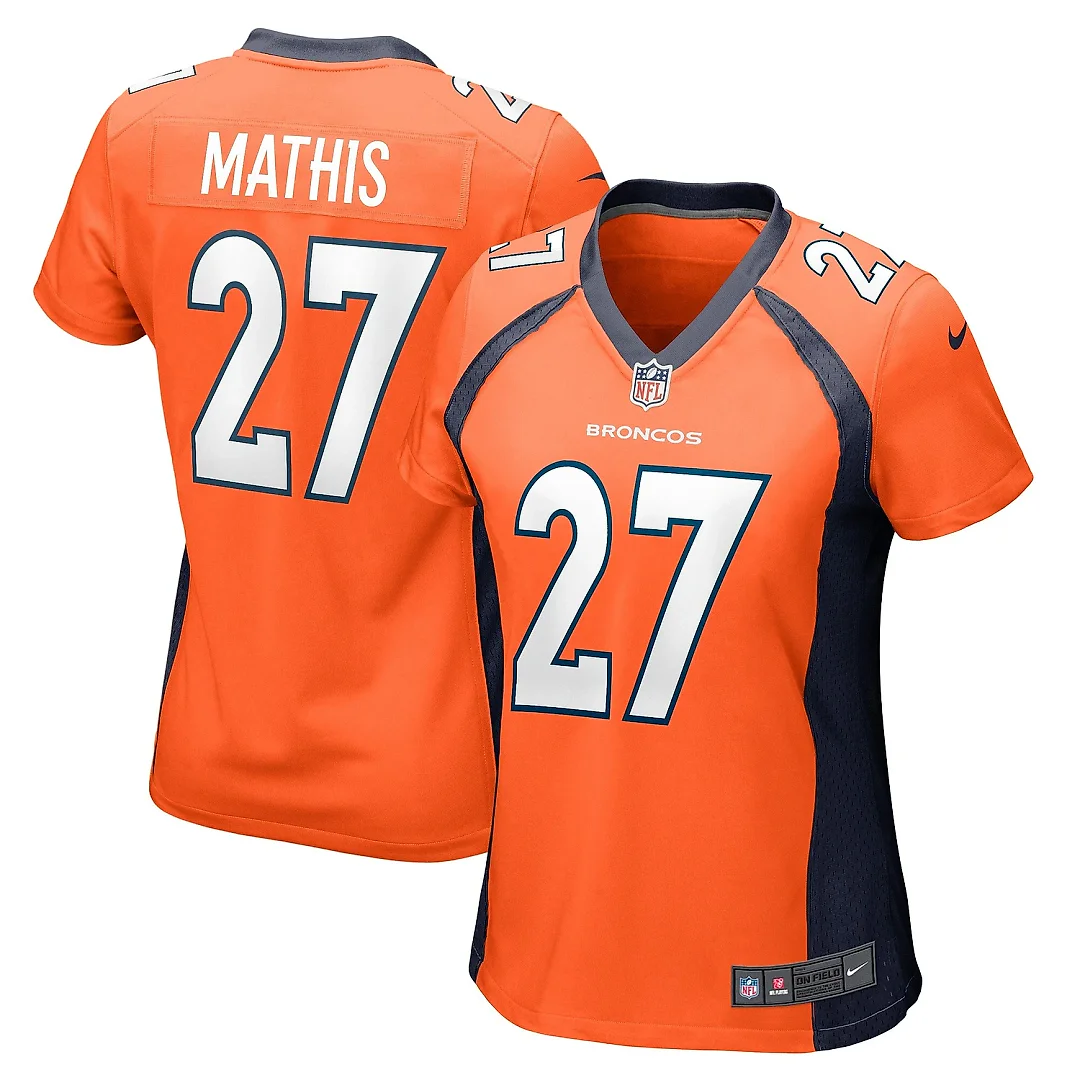 Zennovawear Women's Denver Broncos Damarri Mathis Orange Game Player Jersey