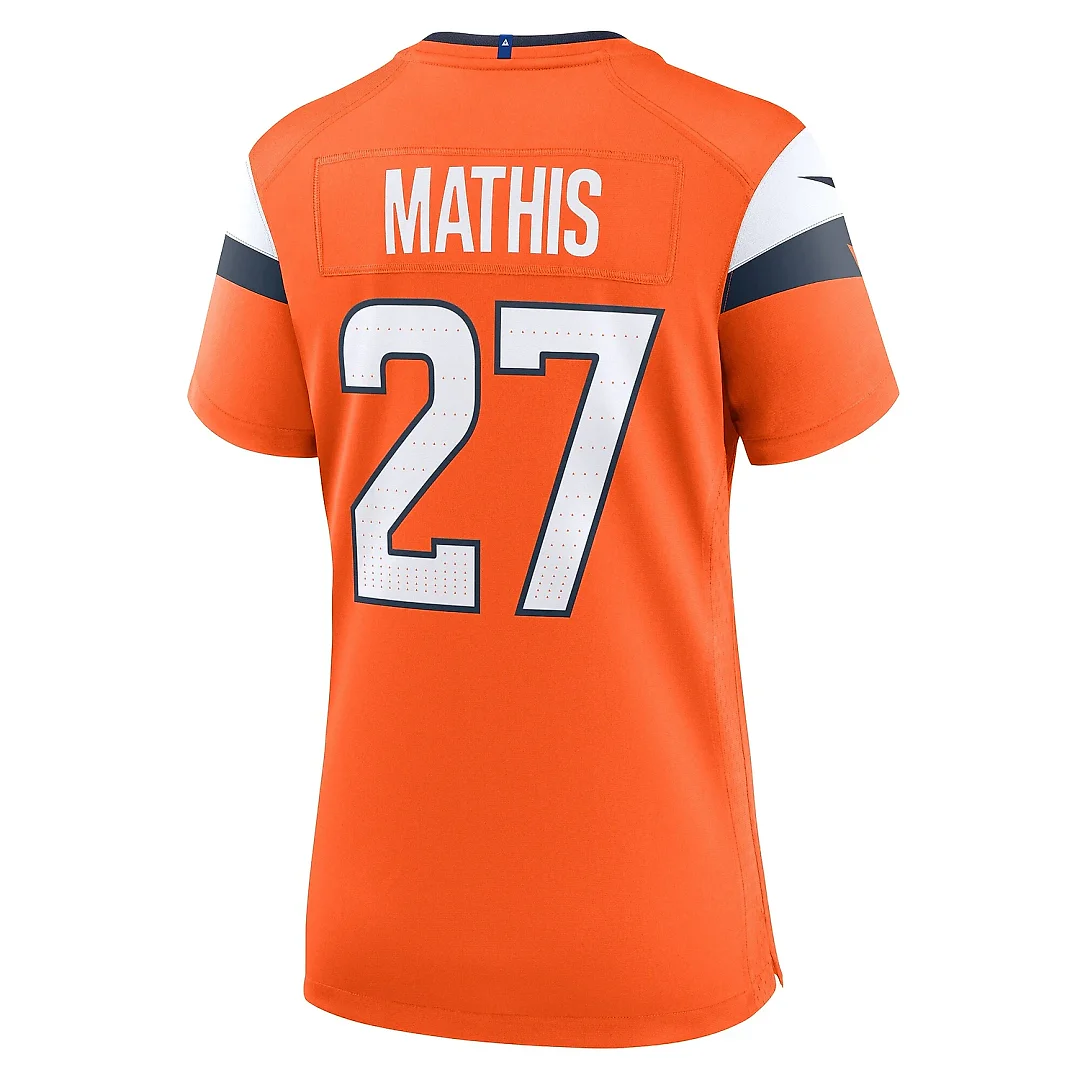Zennovawear Women's Denver Broncos Damarri Mathis Orange Team Game Jersey