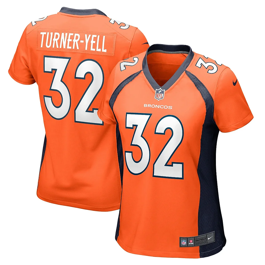 Zennovawear Women's Denver Broncos Delarrin Turner-Yell Orange Game Player Jersey