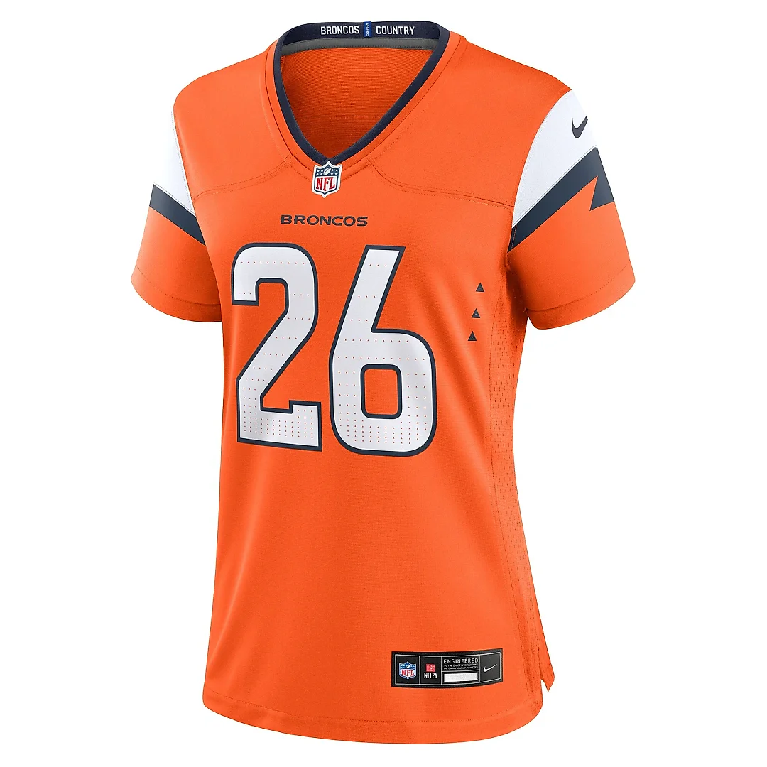 Zennovawear Women's Denver Broncos Devon Key Orange Team Game Jersey