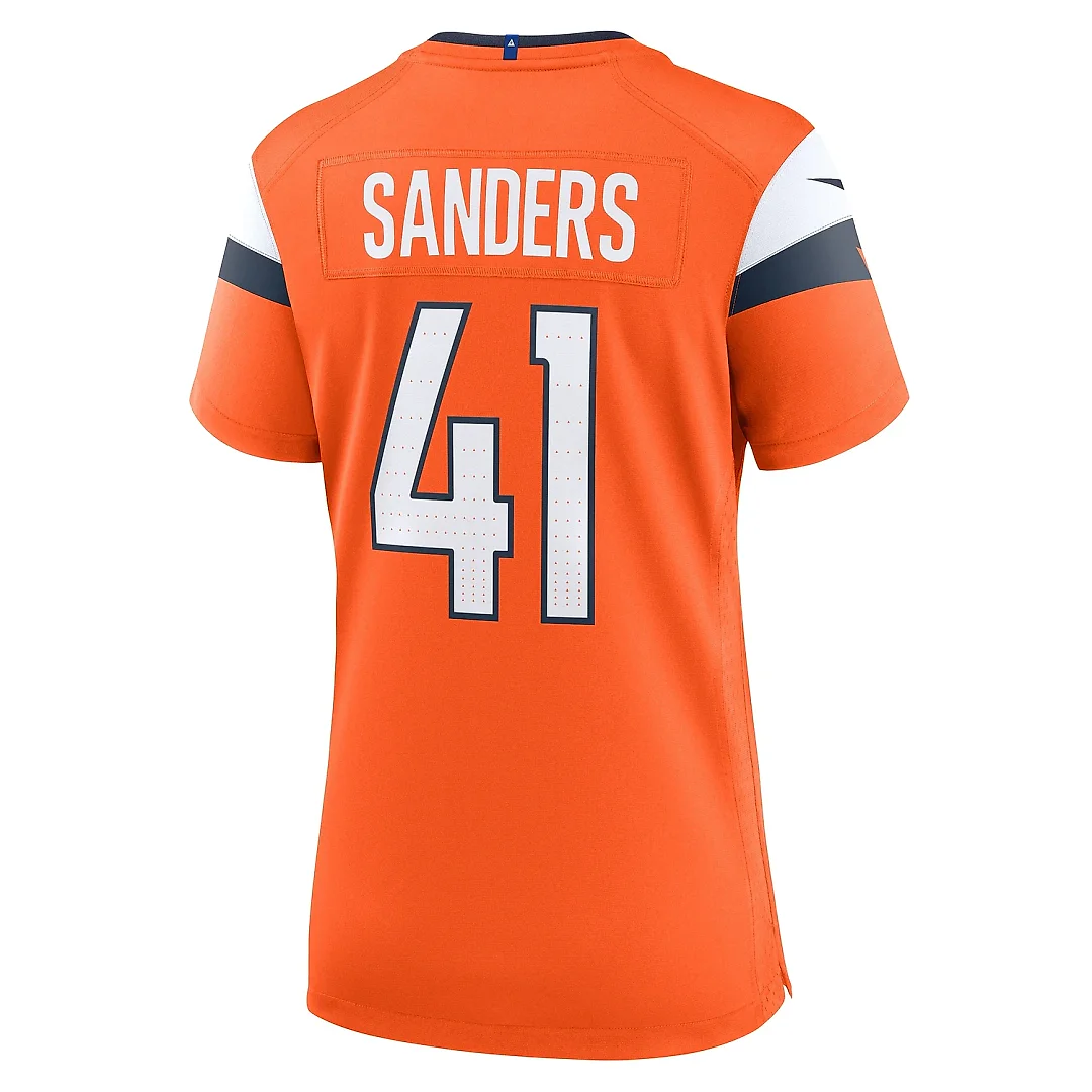 Zennovawear Women's Denver Broncos Drew Sanders Orange Team Game Jersey