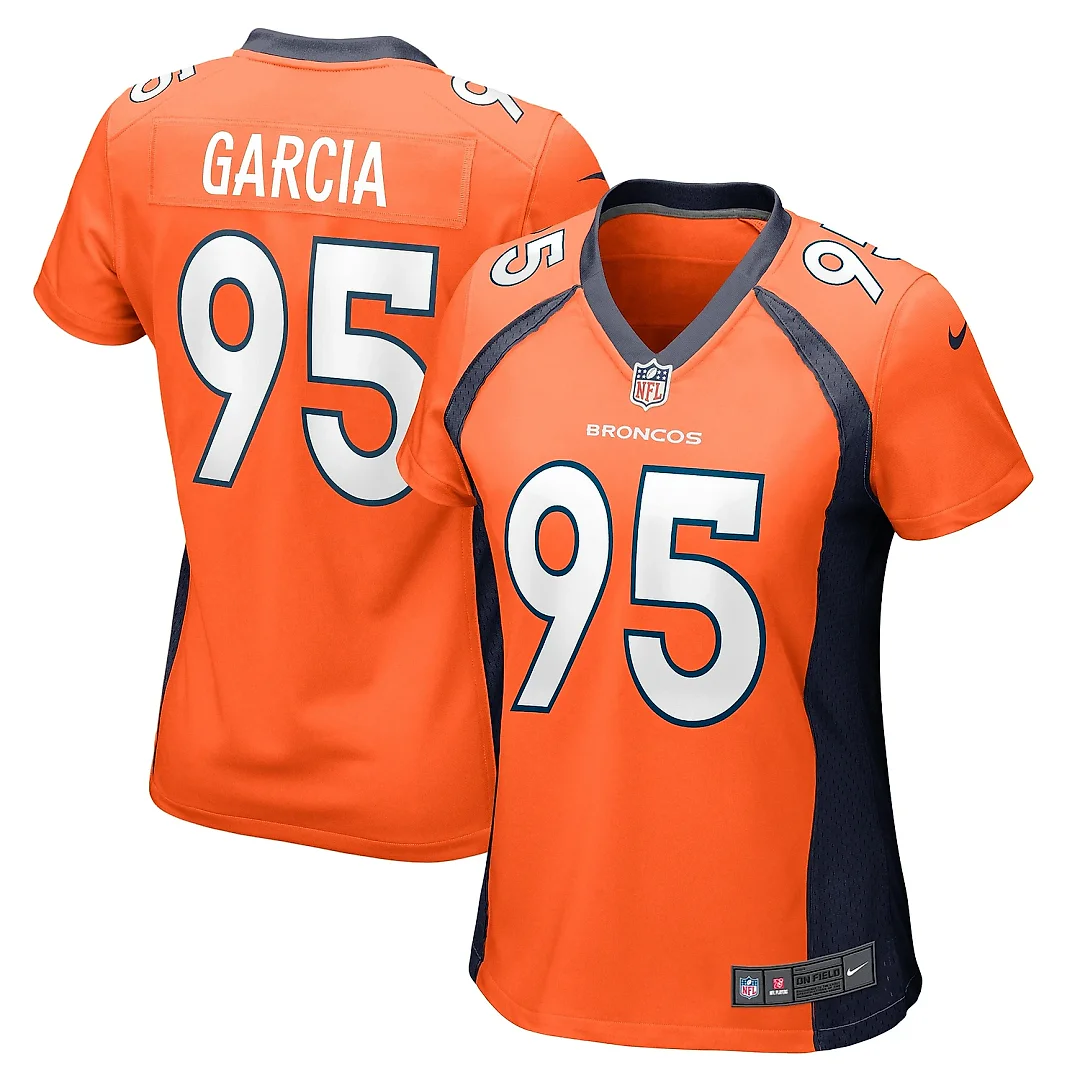 Zennovawear Women's Denver Broncos Elijah Garcia Orange Team Game Jersey