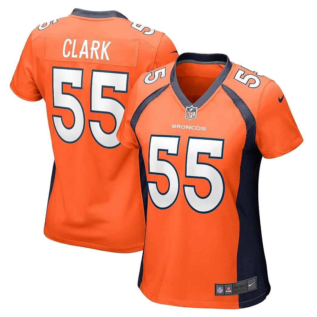 Zennovawear Women's Denver Broncos Frank Clark Orange Team Game Jersey