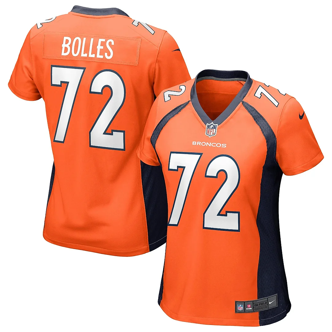 Zennovawear Women's Denver Broncos Garett Bolles Orange Game Jersey