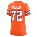 Zennovawear Women's Denver Broncos Garrett Bolles Orange Mile High Collection 1977 Throwback Player Game Jersey
