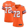 Zennovawear Women's Denver Broncos Garrett Bolles Orange Mile High Collection 1977 Throwback Player Game Jersey